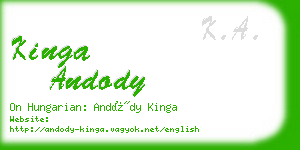 kinga andody business card